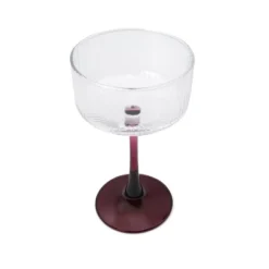 8.2 Fl Oz Ribbed Coupe Glasses Maroon - Bullseye's Playground™