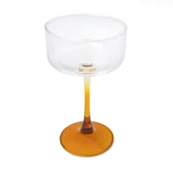 8.2 Fl Oz Ribbed Coupe Glasses Amber - Bullseye's Playground™