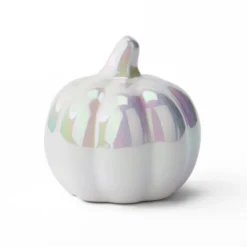 Medium Ceramic Iridescent Pumpkins White - Bullseye's Playground™ -Bullseye's Playground GUEST 4521b4a2 3e8c 48b0 8dba 349d8a5cac89