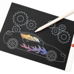 Scratch Art Book Vehicles Craft Activity Kit - Bullseye's Playground™