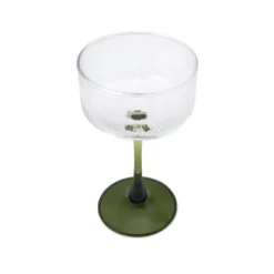 8.2 Fl Oz Ribbed Coupe Glasses Green - Bullseye's Playground™
