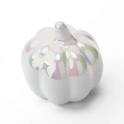 Medium Ceramic Iridescent Pumpkins White - Bullseye's Playground™