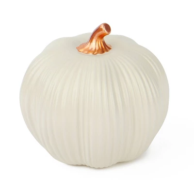 Stoneware Pumpkins White - Bullseye's Playground™ 3 Stoneware Pumpkins White - Bullseye's Playground™