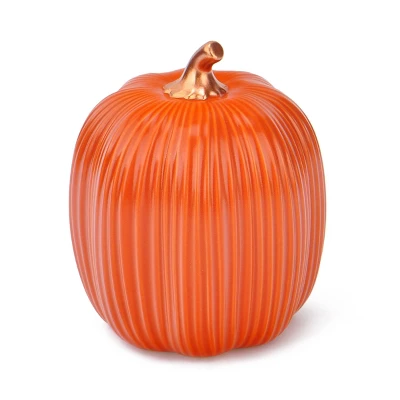 Stoneware Pumpkins Orange - Bullseye's Playground™ 3 Stoneware Pumpkins Orange - Bullseye's Playground™