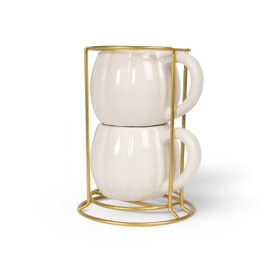 2pk Stackable Espresso Mugs Pumpkin - Bullseye's Playground™ 5 2pk Stackable Espresso Mugs Pumpkin - Bullseye's Playground™ - Image 3